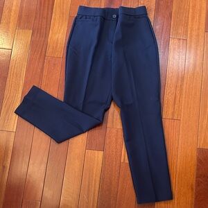 Susan Graver Navy Straight-Leg Dress Pants